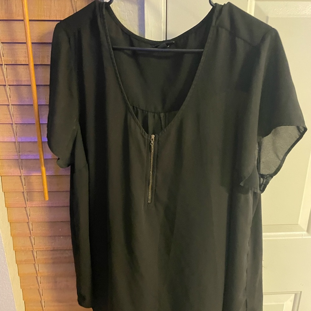 Torrid Black Zipper Detail Blouse